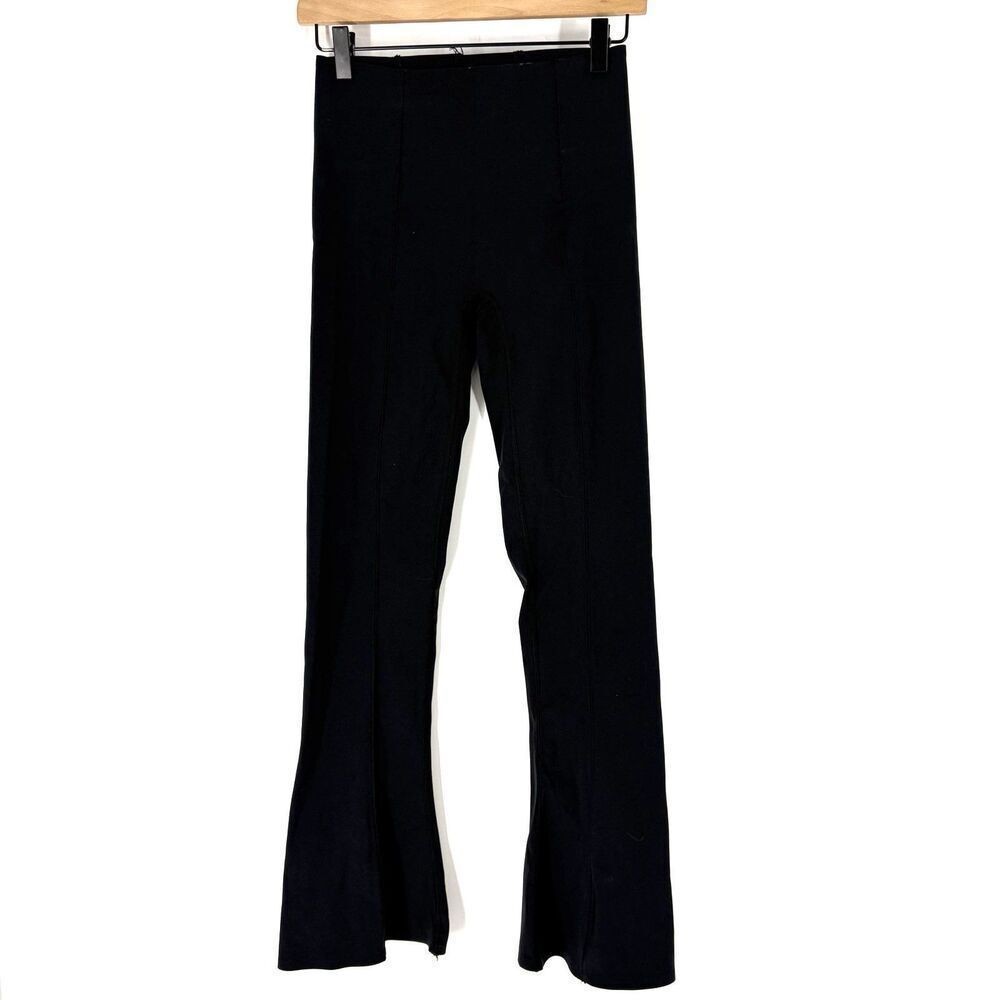 Spanx Shape Coreluxe Micro Flare Pants Size Small Black Tummy Compression Seamed